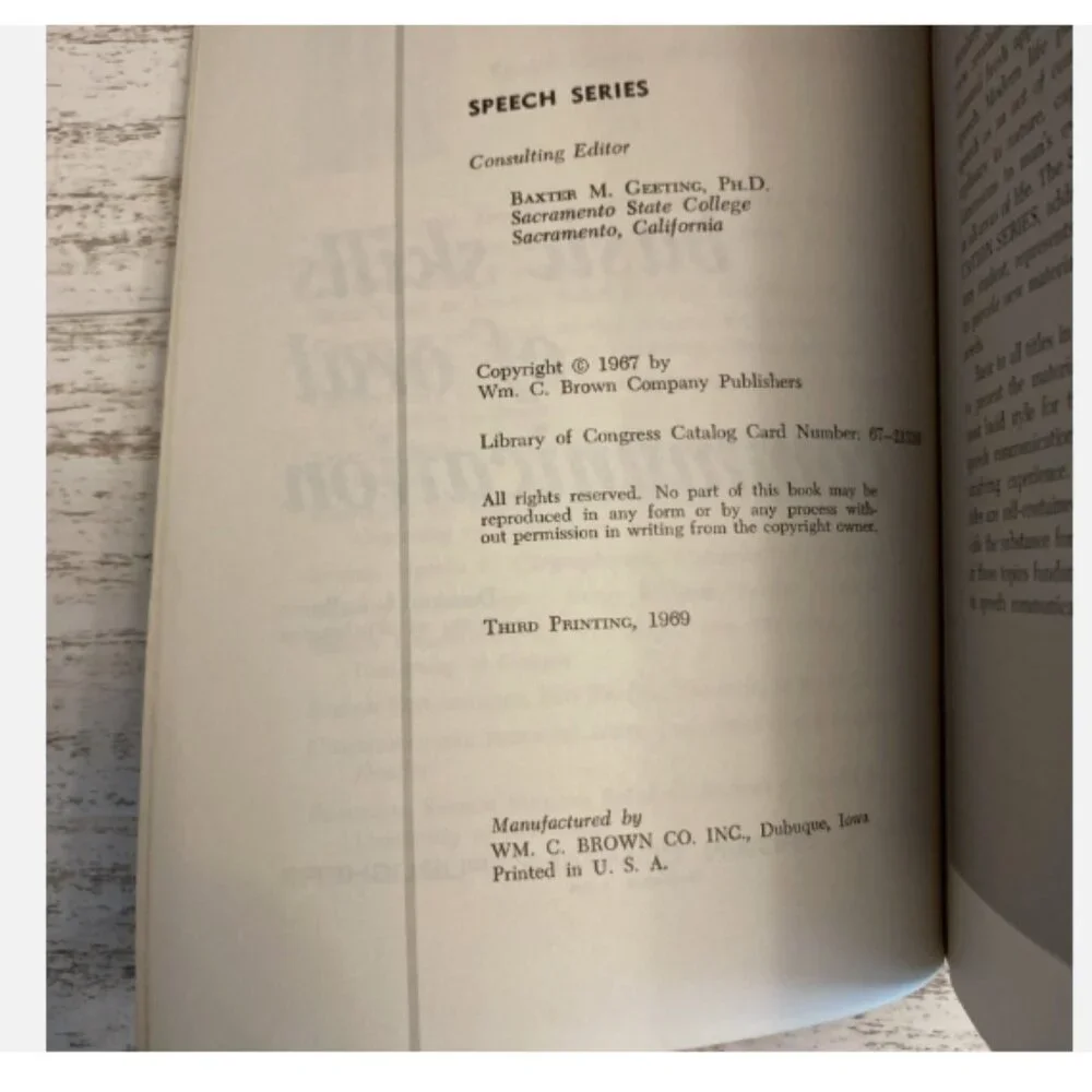 Vintage Basic Skills of Oral Communication Book Dominic A LaRusso 1967 Textbook